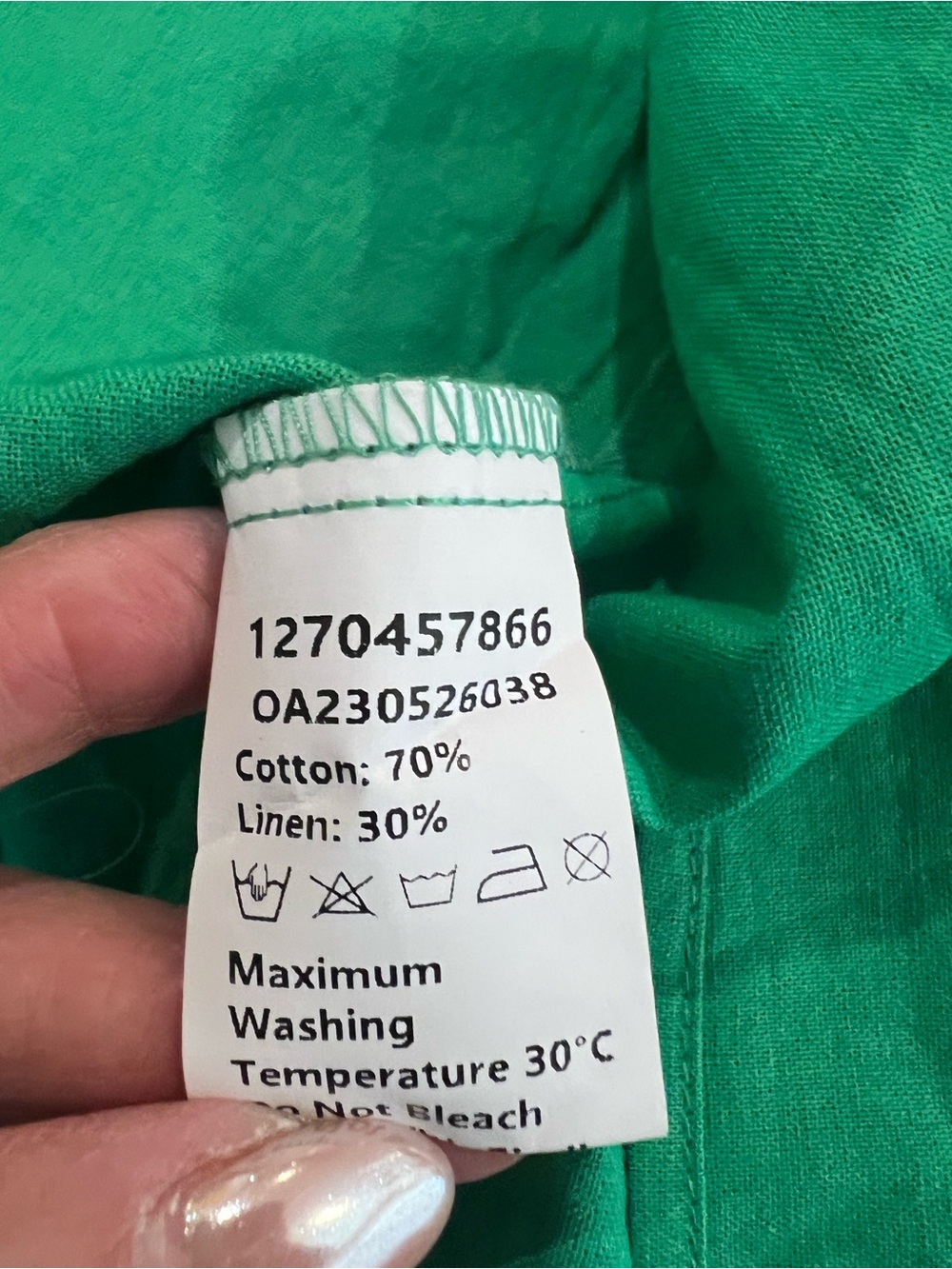 COMMENSE Oversized Linen Tied Two Piece Pants Set Color: Green, size XS NWT - Picture 9 of 10